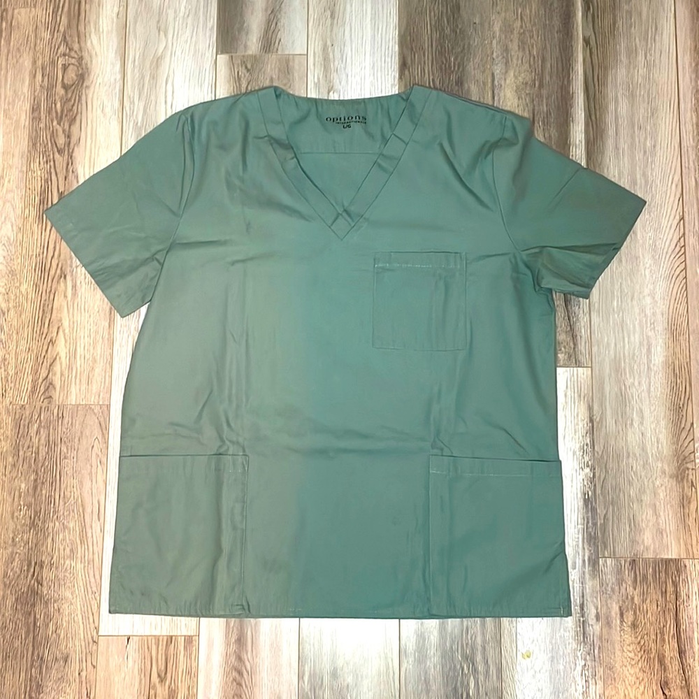Green scrub top